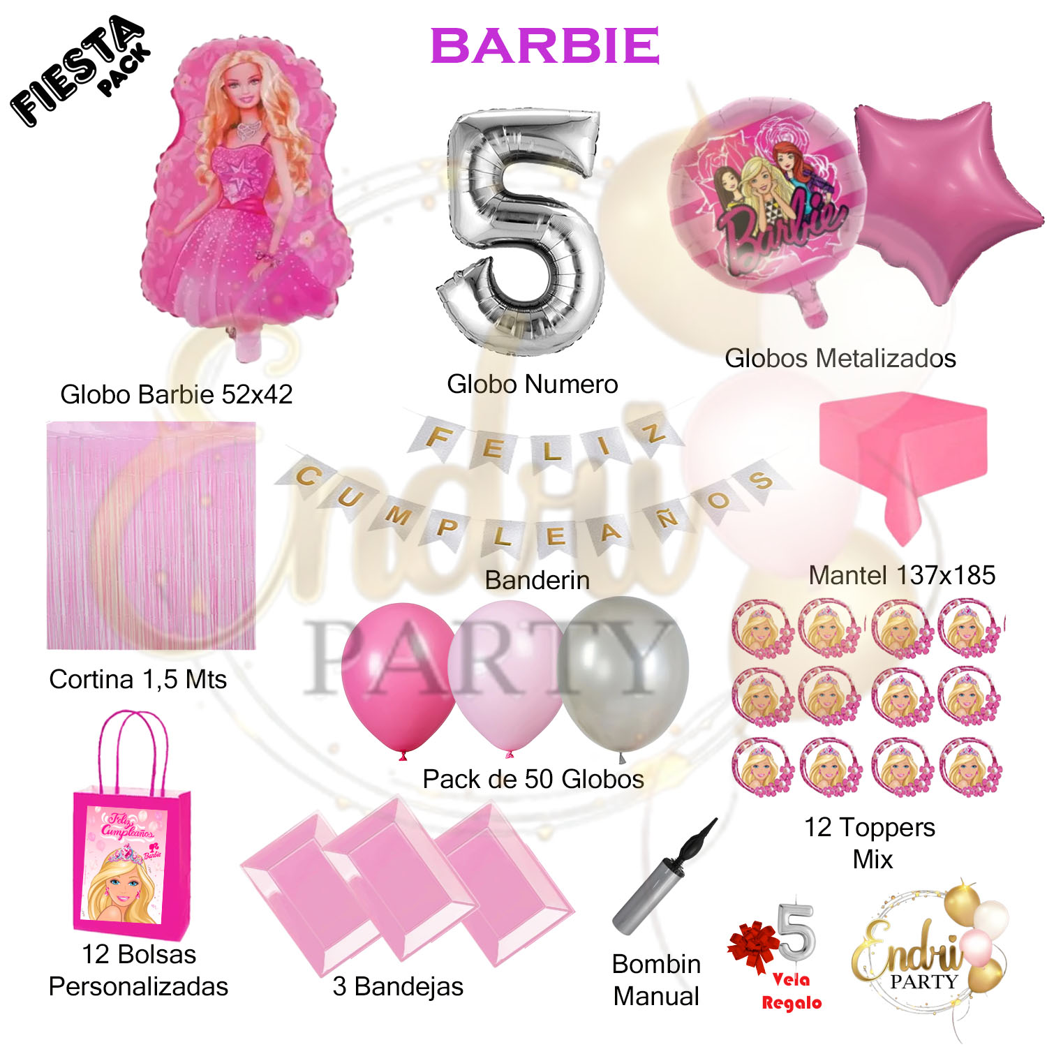 Pack de Decoración Temática BARBIE - Imagen 2