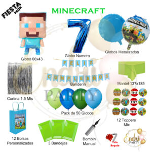 Pack de Decoración Temática MINECRAFT
